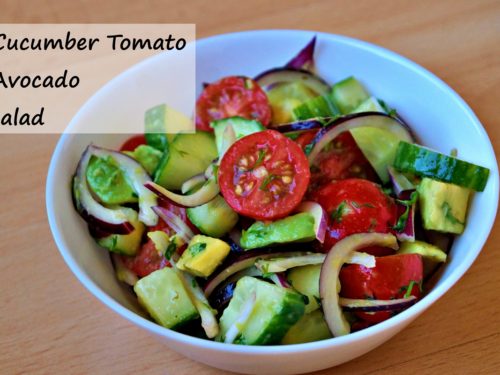 Cucumber Tomato Avocado Salad Flavours On Plate